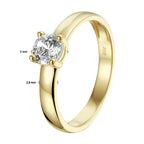 Ring zirkonia 14k geelgoud