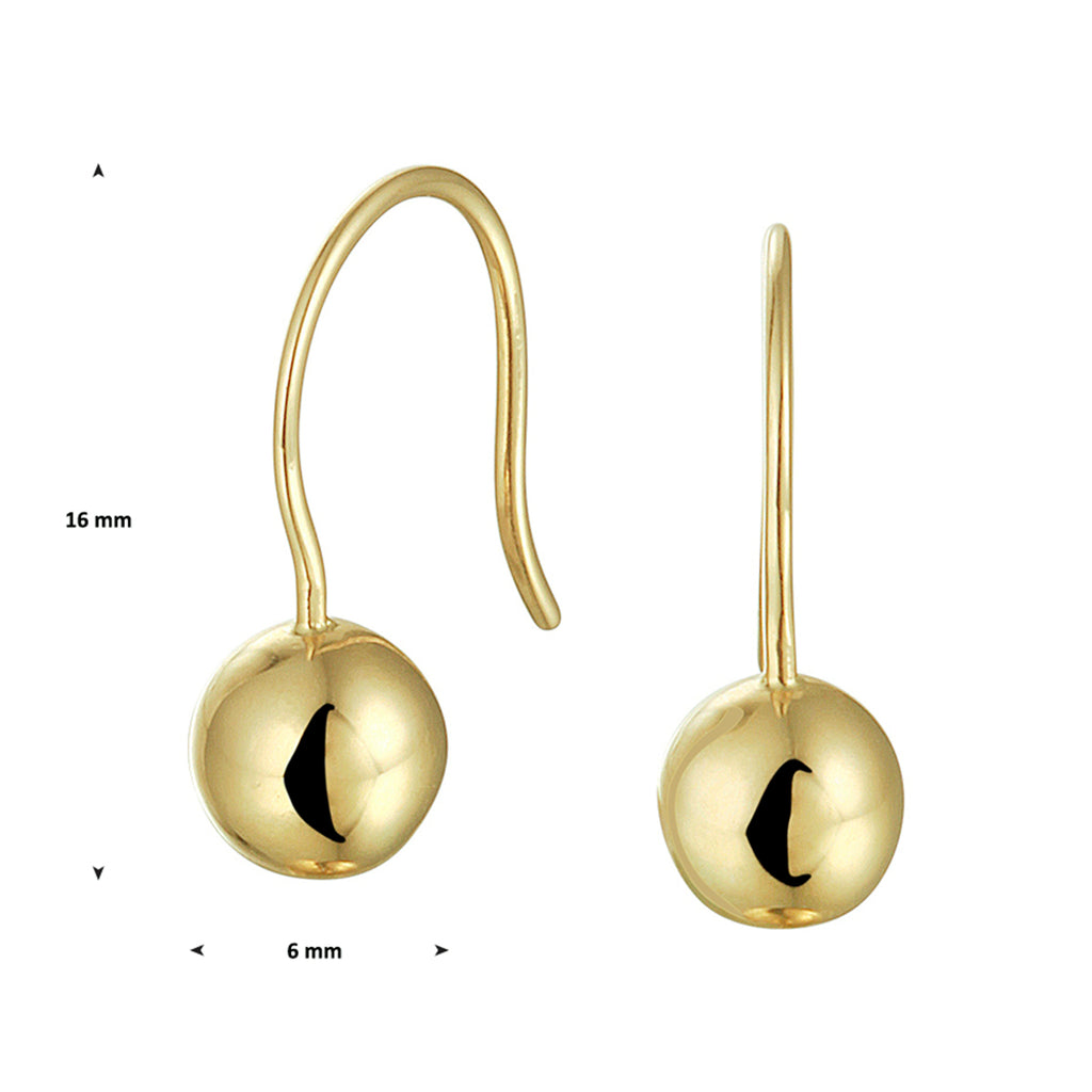Oorhangers bol franse haak 14k geelgoud