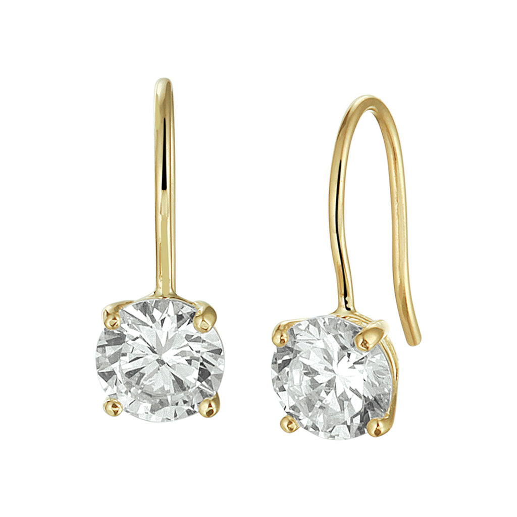 Oorhangers zirkonia franse haak 14k geelgoud