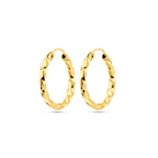 Oorringen gedraaide buis 14k geelgoud