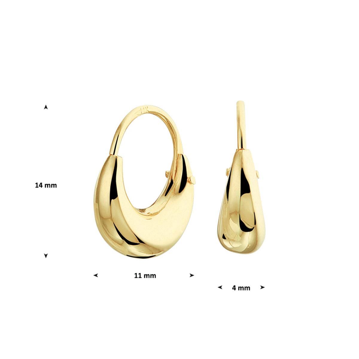 Oorringen 14k geelgoud