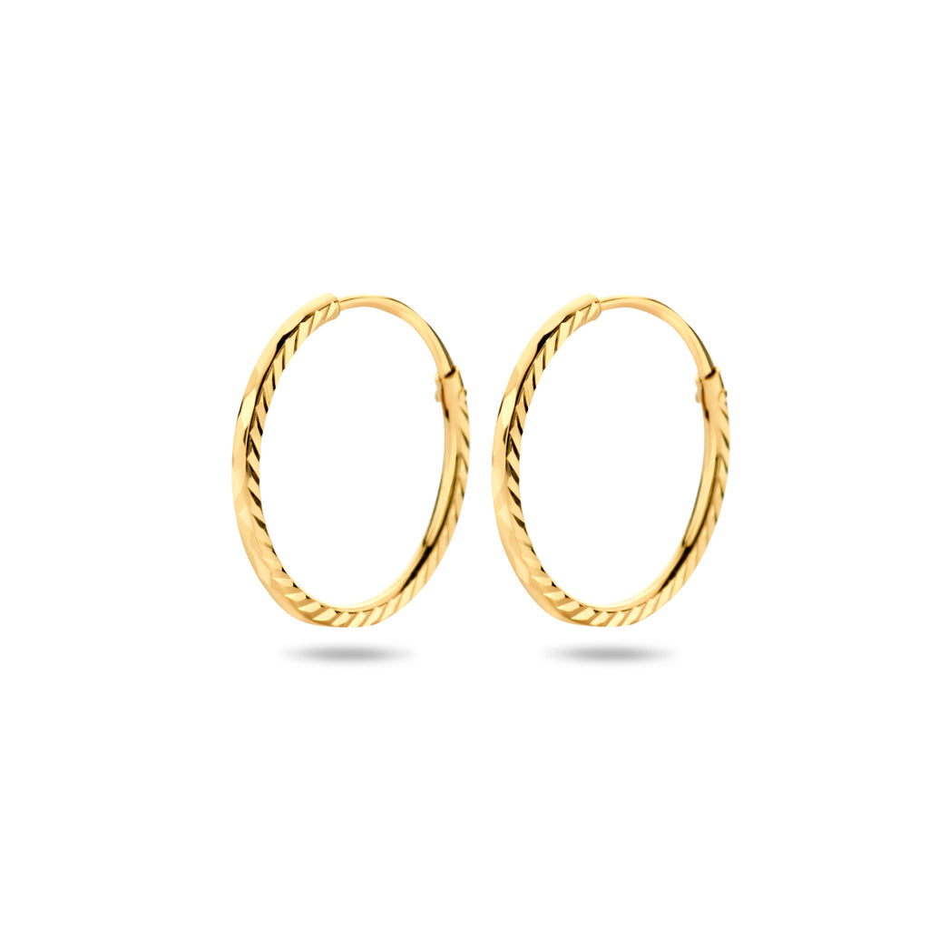 Oorringen gediamanteerd 14k geelgoud