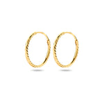 Oorringen gediamanteerd 14k geelgoud