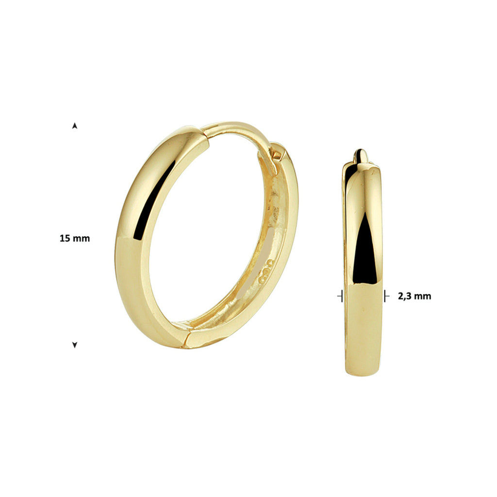 Klapoorringen 14k geelgoud