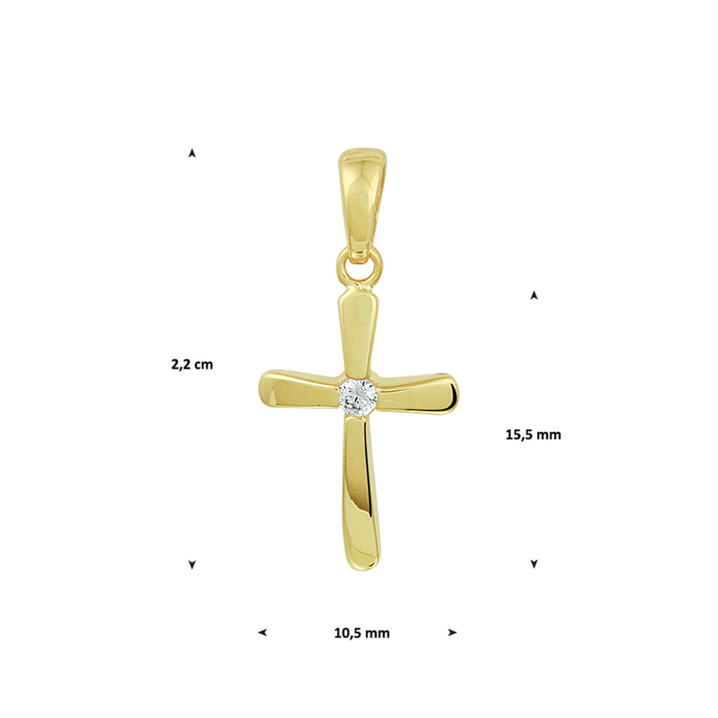 Hanger kruis 14k geelgoud