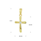 Hanger kruis 14k geelgoud