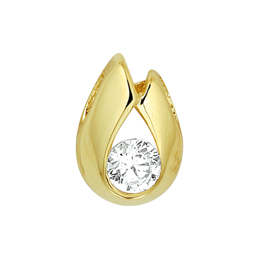 Hanger zirkonia 14k geelgoud