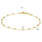 Armband bolletjes 0,9 mm 18 cm 14k geelgoud