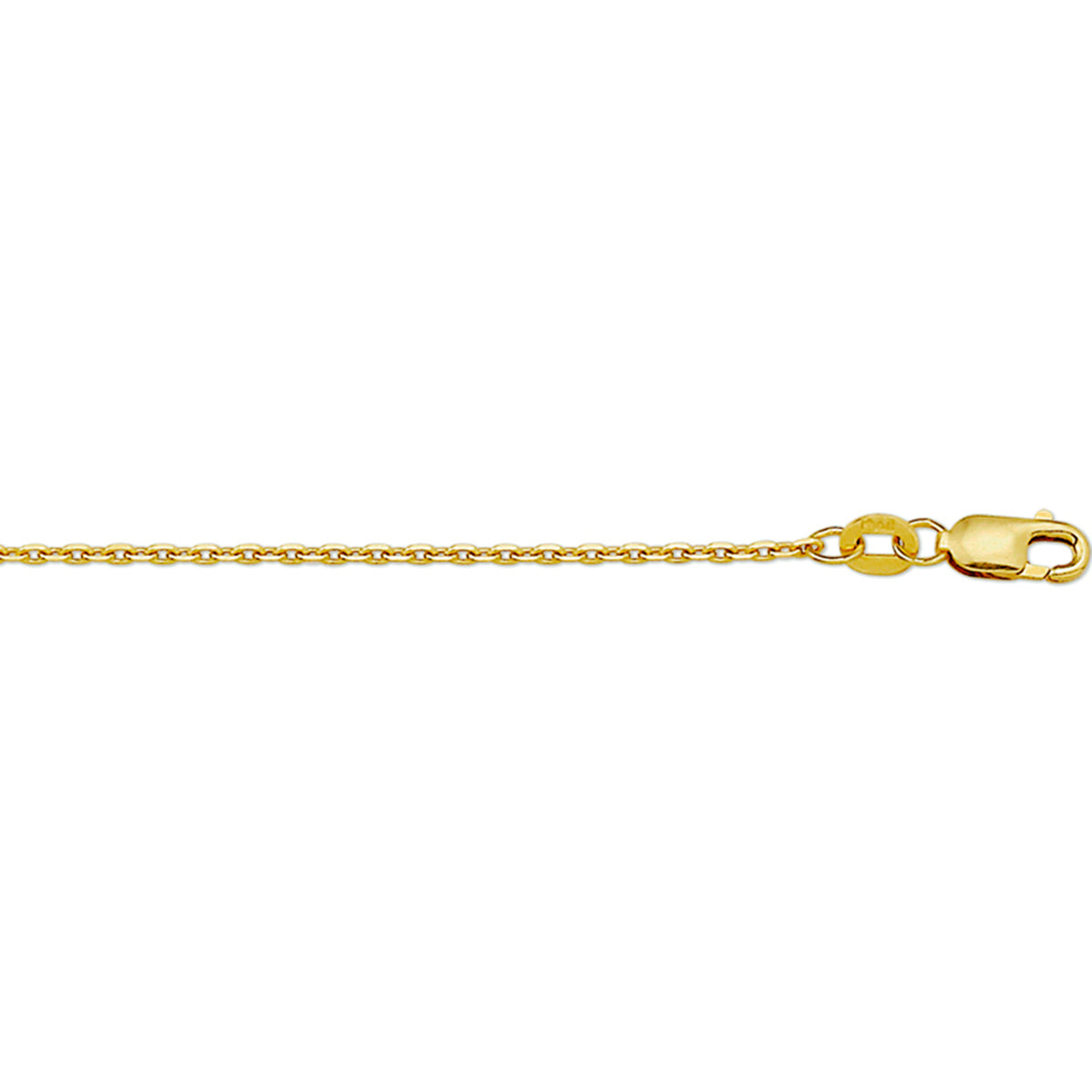 Collier anker gediamanteerd 1,3 mm 41 - 43 - 45 cm 14k geelgoud