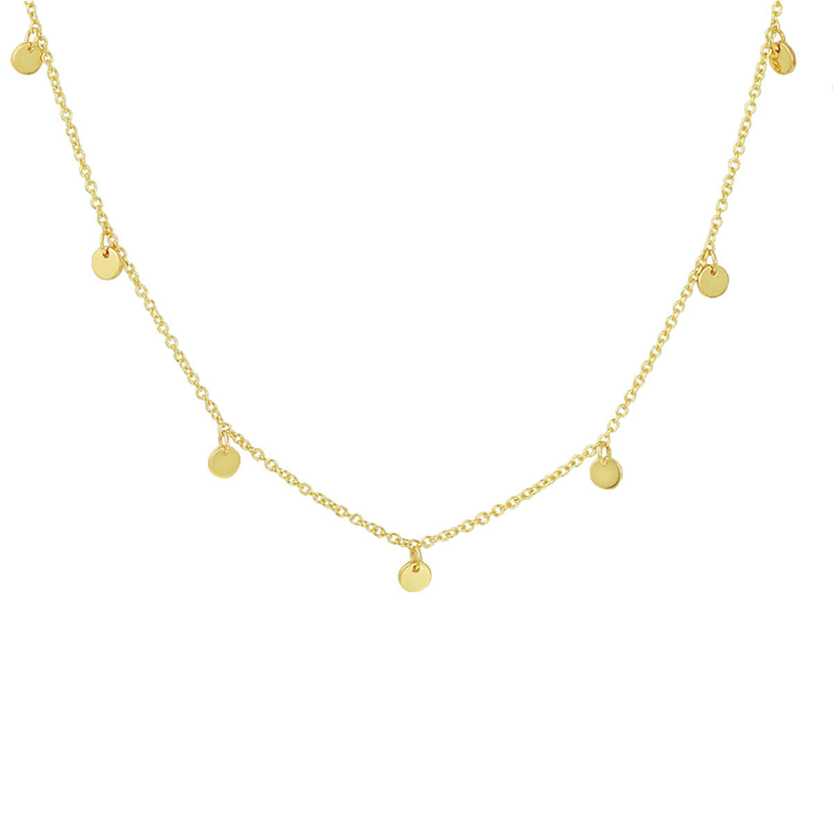 Collier rondjes 41 - 43 - 45 cm 14k geelgoud