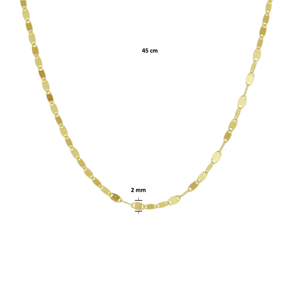 Collier 2,0 mm 45 cm 14k geelgoud
