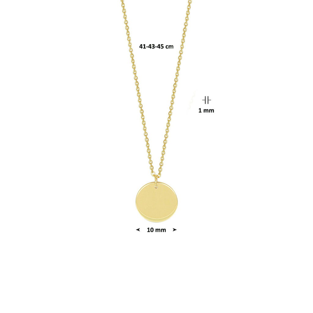 Graveercollier rondje 41 - 43 - 45 cm 14k geelgoud