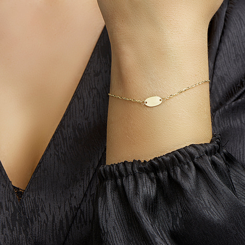 Armband ovaal  17 - 19 cm 14k geelgoud