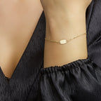 Armband ovaal  17 - 19 cm 14k geelgoud