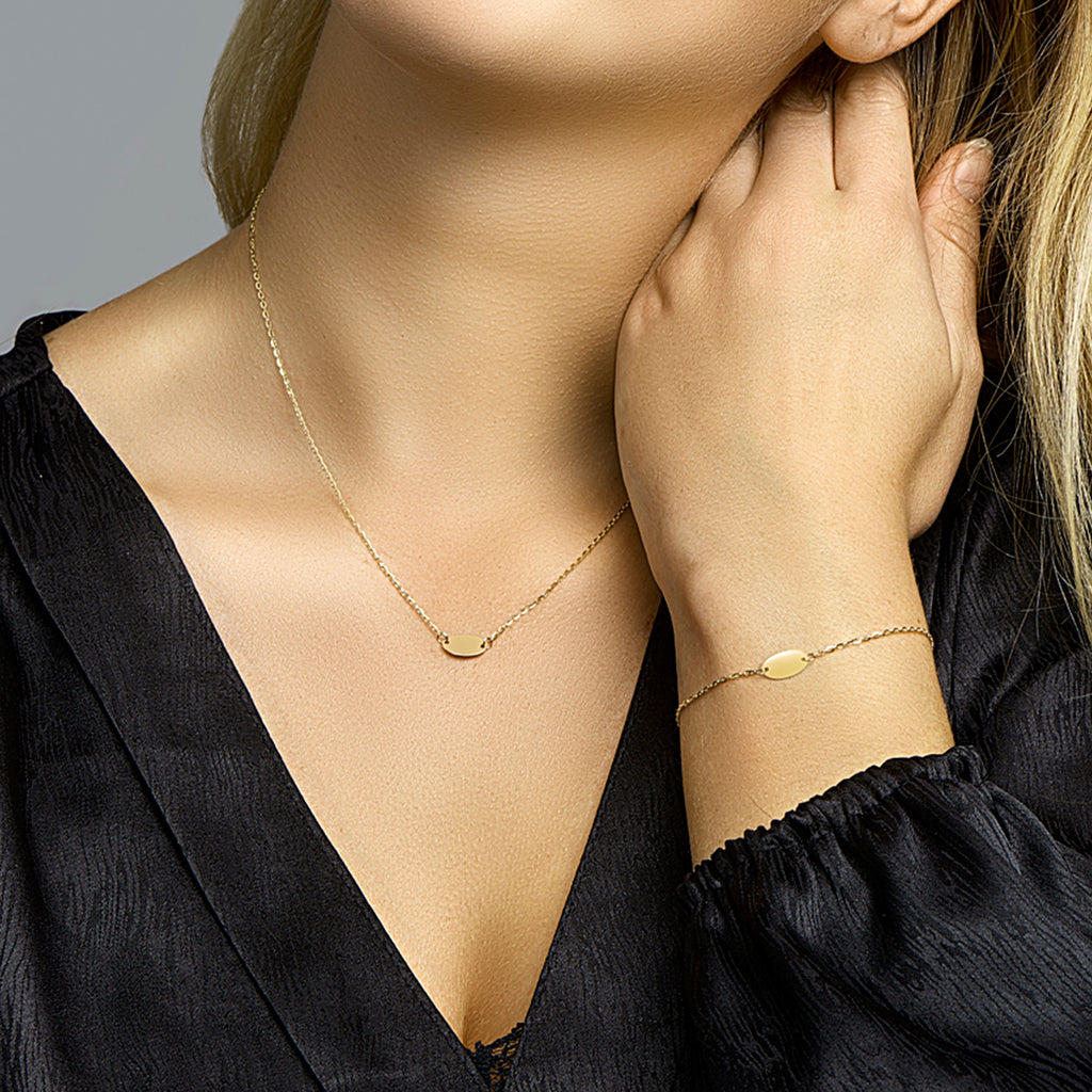 Armband ovaal  17 - 19 cm 14k geelgoud