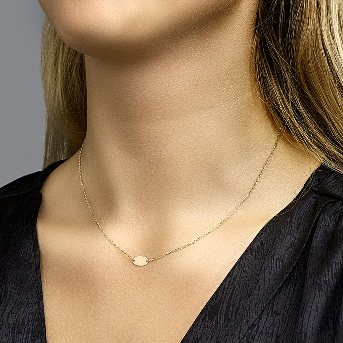 Graveercollier ovaal 41 - 43 - 45 cm 14k geelgoud