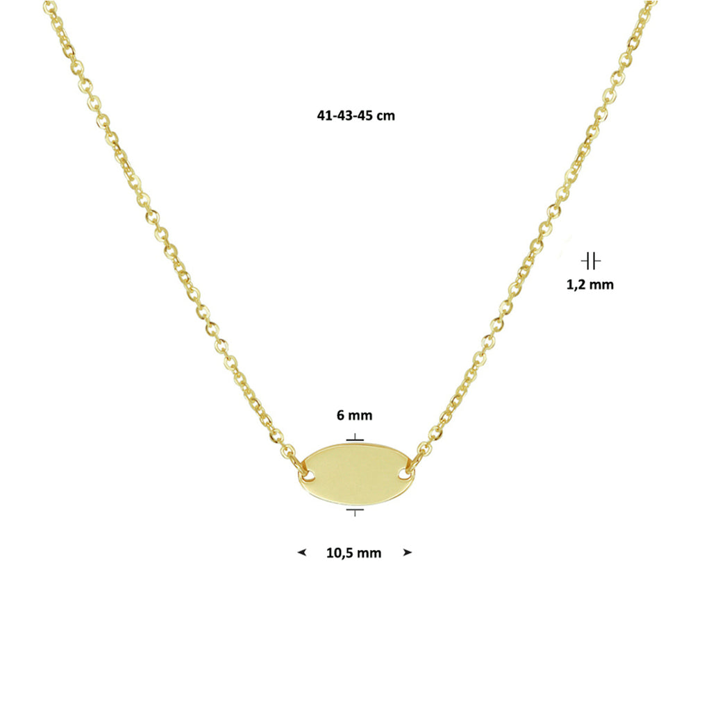 Graveercollier ovaal 41 - 43 - 45 cm 14k geelgoud