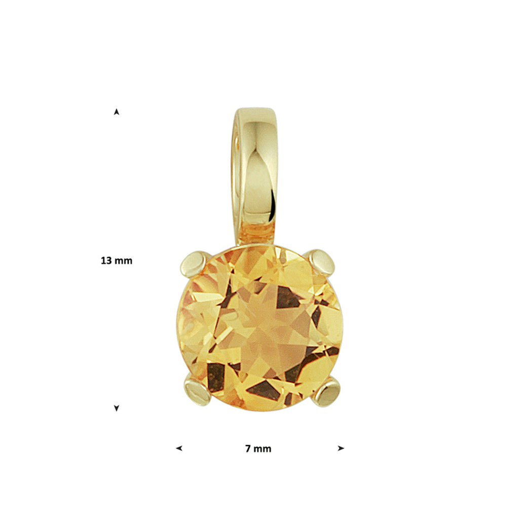 Hanger citrien 14k geelgoud