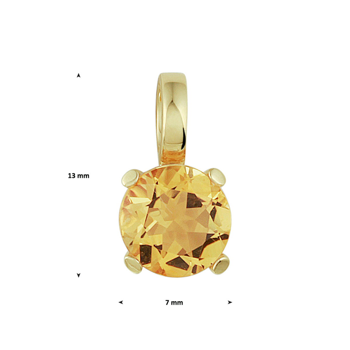 Hanger citrien 14k geelgoud