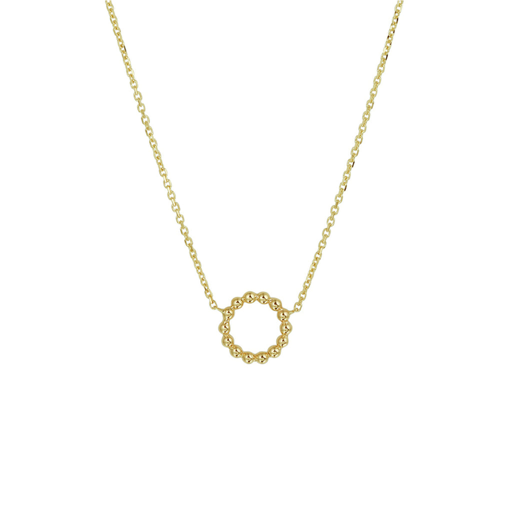Collier bolletjes 42 - 44 cm 14k geelgoud