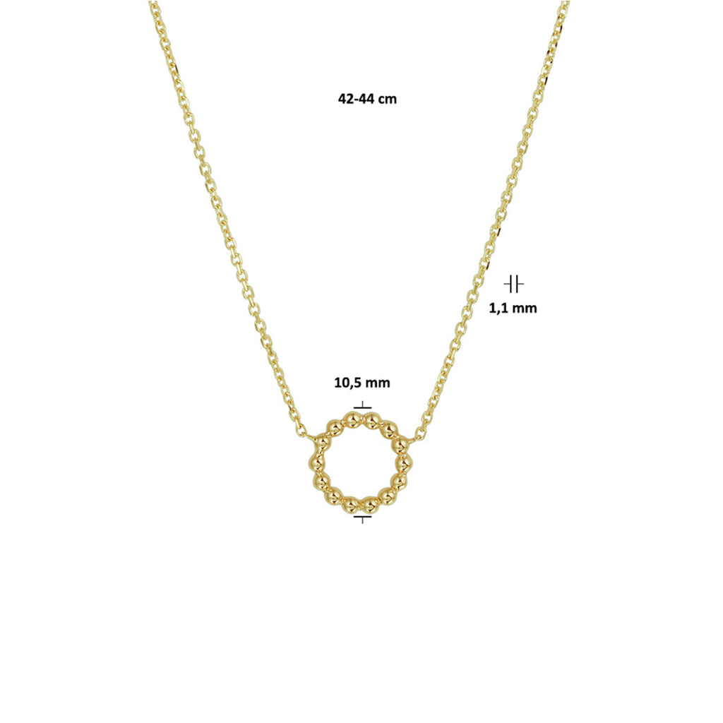 Collier bolletjes 42 - 44 cm 14k geelgoud