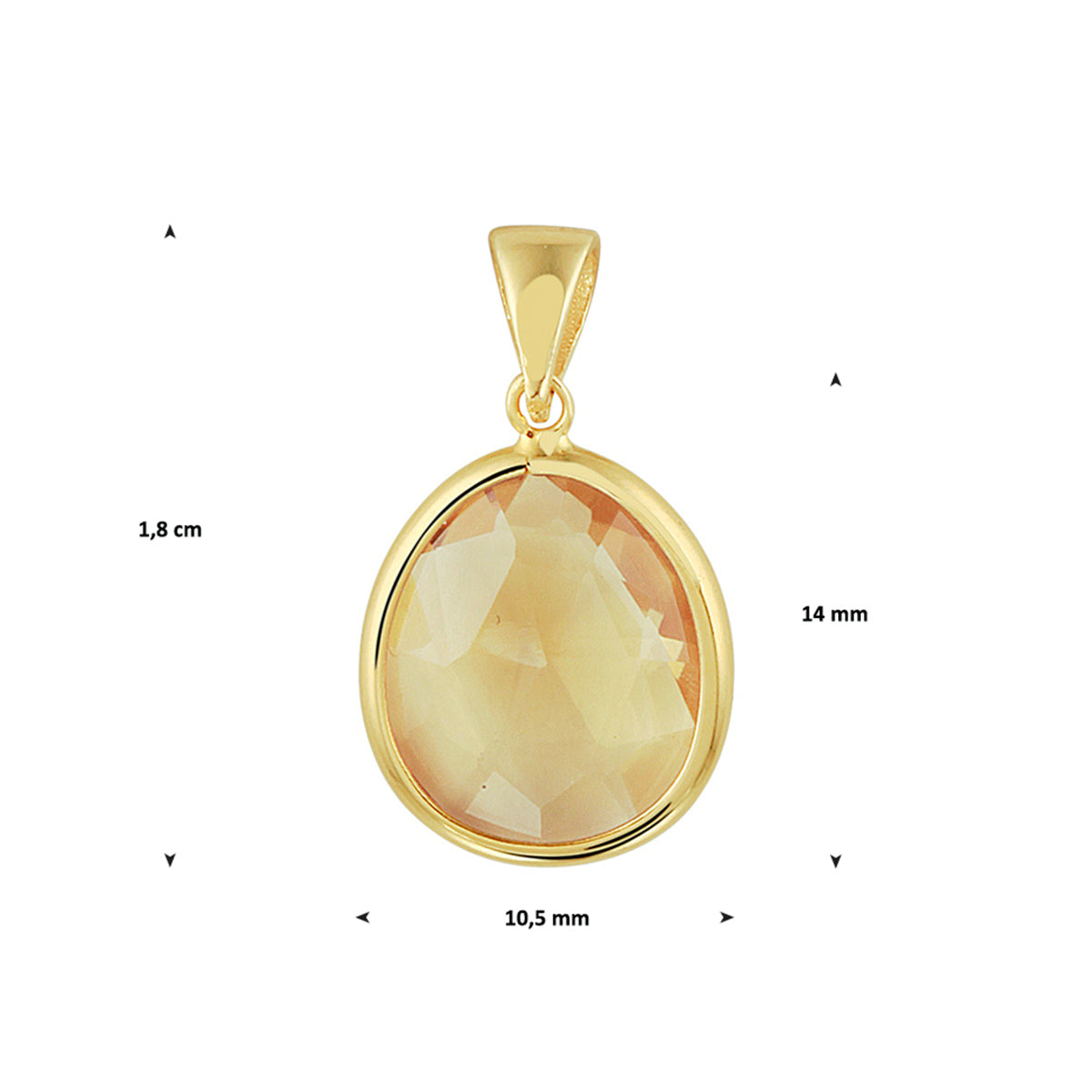 Hanger citrien 14k geelgoud