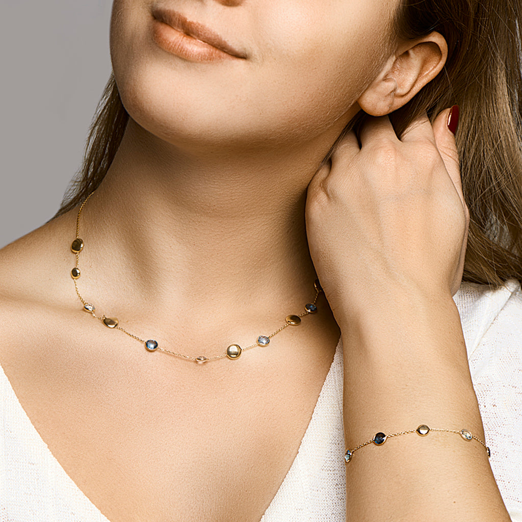 Armband topaas 16 - 19 cm 14k geelgoud