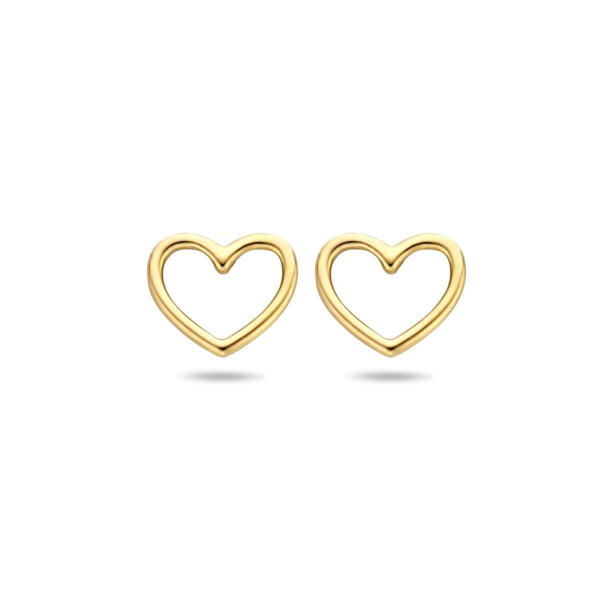 Oorknoppen hart 14k geelgoud