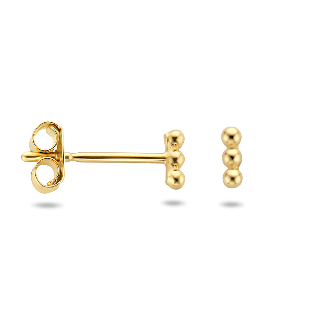 Oorknoppen bolletjes 14k geelgoud