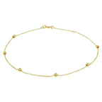 Enkelbandje bolletjes 1,0 mm 24 - 26 cm 14k geelgoud