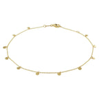 Enkelbandje rondjes 1,0 mm 24 - 26 cm 14k geelgoud