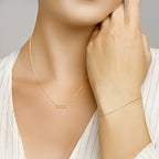 Armband balkje 1,1 mm 16,5 - 18,5 cm 14k geelgoud