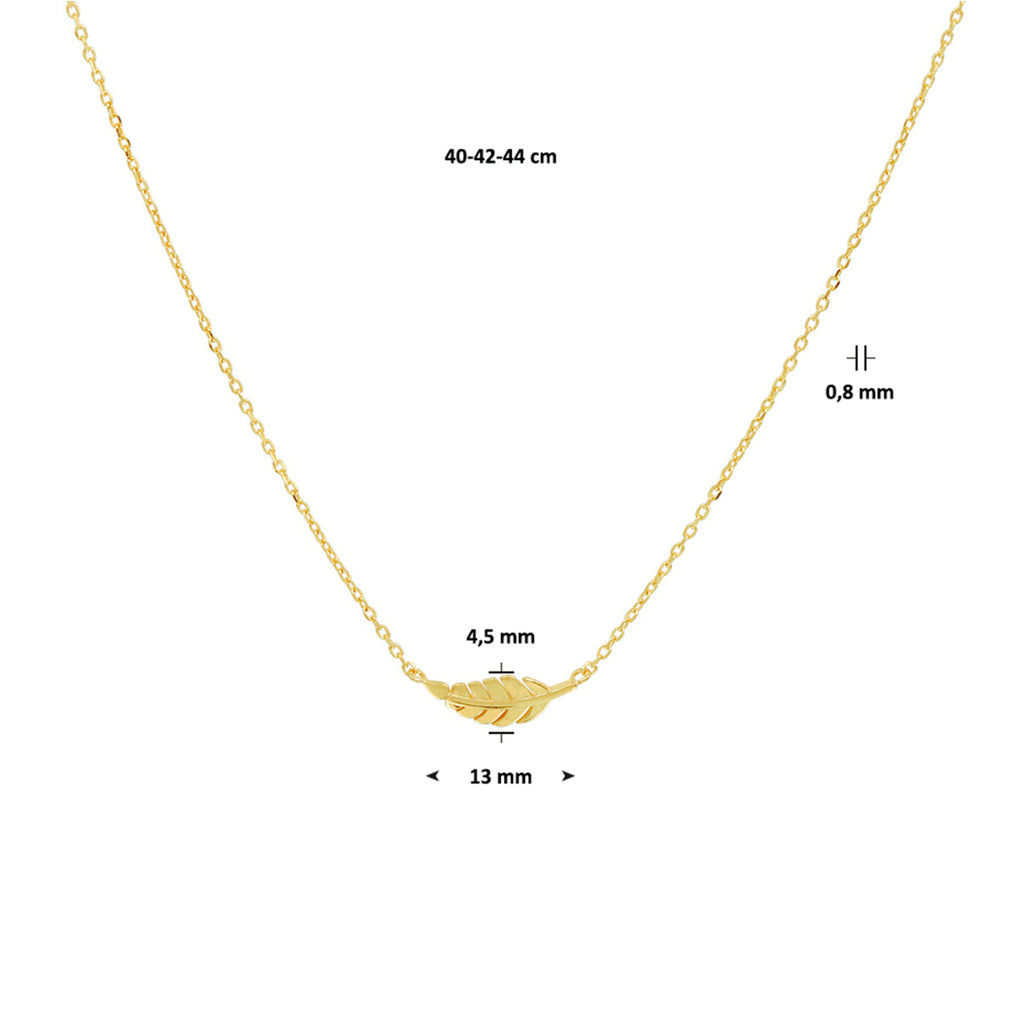 Collier veer 0,8 mm 40 - 42 - 44 cm 14k geelgoud