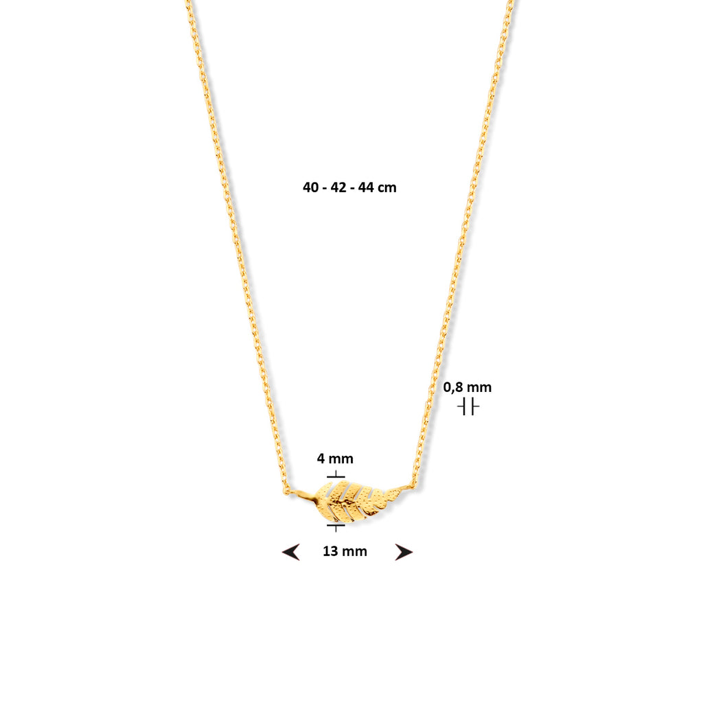 Collier veer 0,8 mm 40 - 42 - 44 cm 14k geelgoud