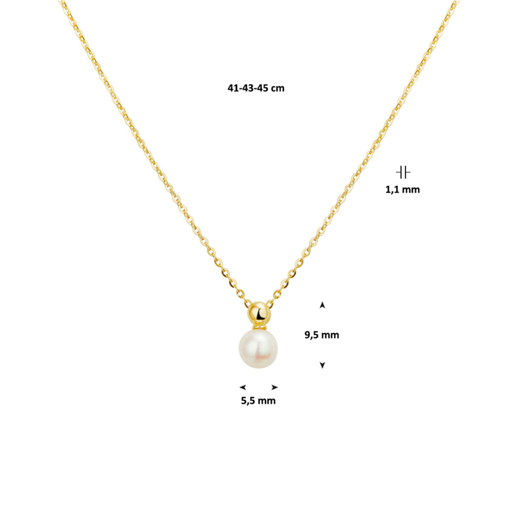 Collier parel 1,1 mm 41 - 43 - 45 cm 14k geelgoud