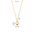 Collier hart 42 - 45 cm 14k geelgoud