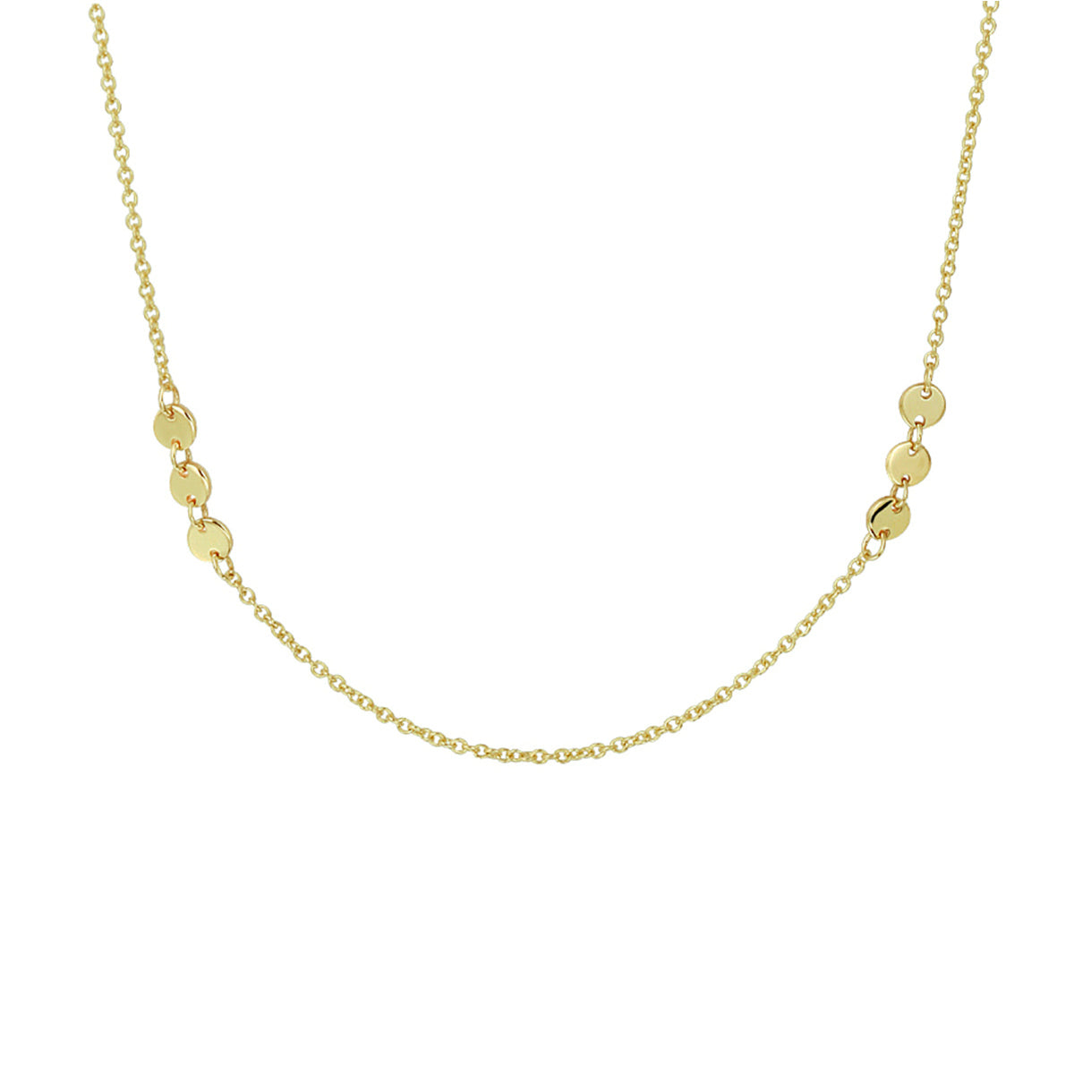 Collier rondjes 41 - 43 - 45 cm 14k geelgoud