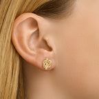 Oorknoppen surinaamse mattenklopper 14k geelgoud