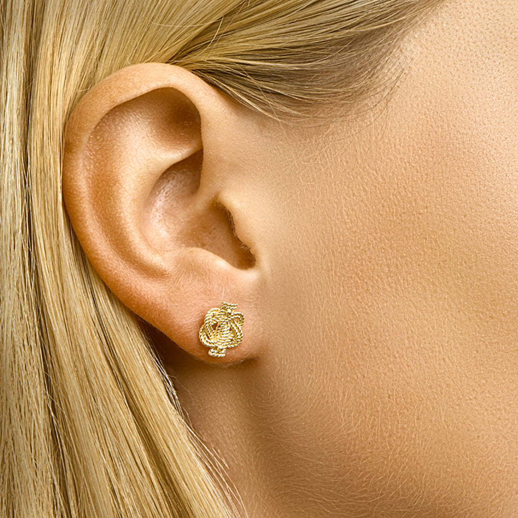 Oorknoppen surinaamse mattenklopper 14k geelgoud