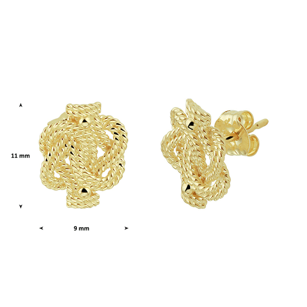 Oorknoppen surinaamse mattenklopper 14k geelgoud