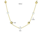 Collier parel 42 - 45 cm 14k geelgoud