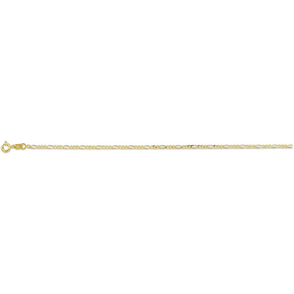 Enkelbandje figaro 1,6 mm 14k geelgoud