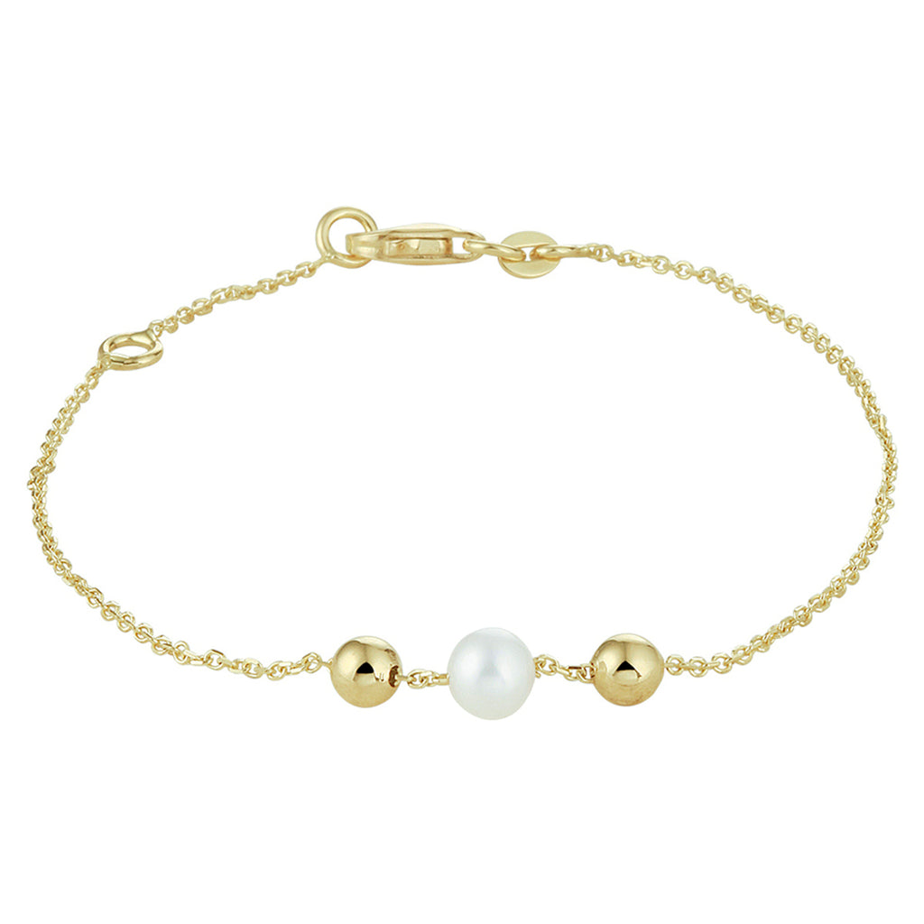 Armband parel 17 - 19 cm 14k geelgoud