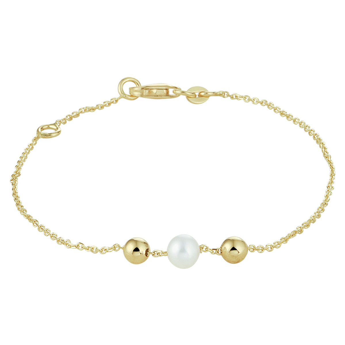 Armband parel 17 - 19 cm 14k geelgoud