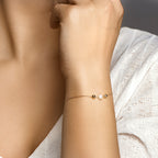 Armband parel 17 - 19 cm 14k geelgoud