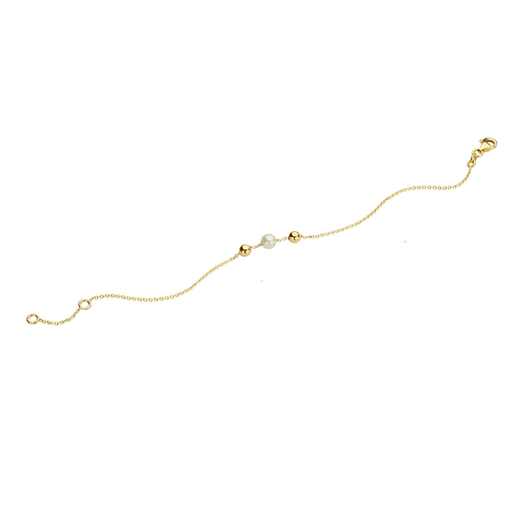 Armband parel 17 - 19 cm 14k geelgoud