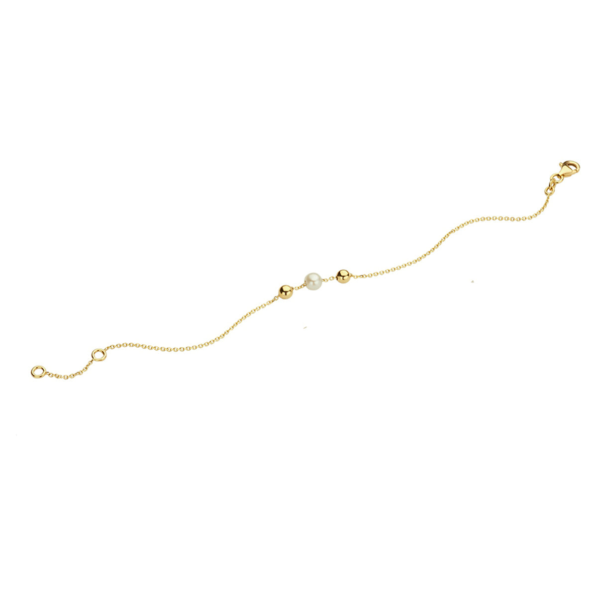 Armband parel 17 - 19 cm 14k geelgoud