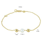Armband parel 17 - 19 cm 14k geelgoud