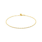 Enkelbandje singapore 1,4 mm 24 - 26 cm 14k geelgoud