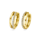 Klapoorringen zirkonia 14k geelgoud